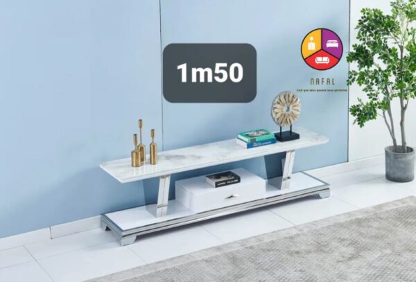 MEUBLE TV MARBRE BLANC