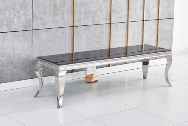MEUBLE TV BAROQUE CHROME MARBRE