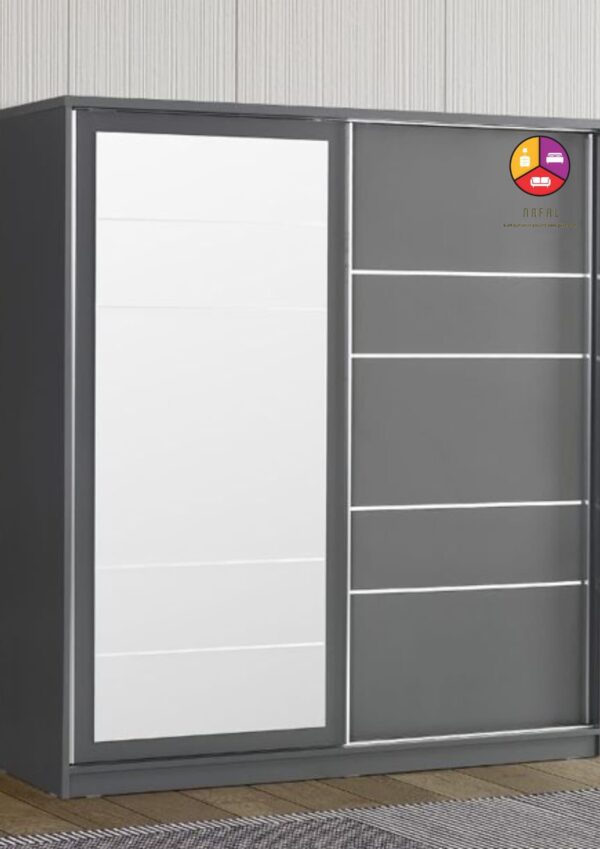 Armoire a portes coulissantes gris - Image 3