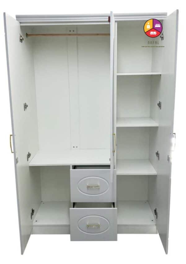 Armoire avec miroir 3 potre avec 2 tiroir blanc - Image 2