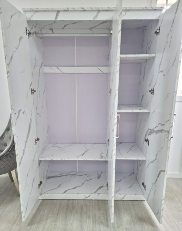 ARMOIRE 3 PORTES MARBRE  BLANC - Image 3