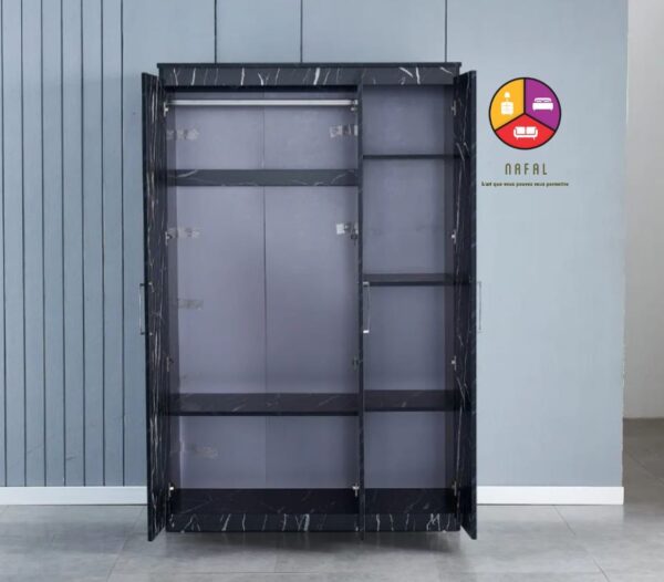 ARMOIRE 3 PORTES MARBRE  NOIR - Image 2