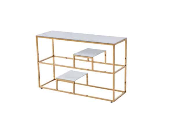 CONSOLE ROMY GOLD MARBRE BLANC - Image 2