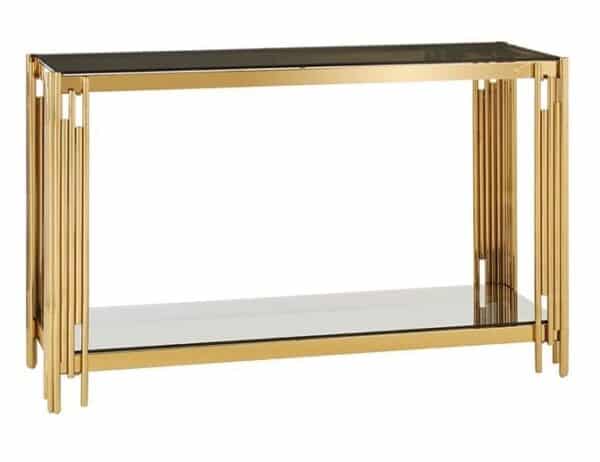 CONSOLE FLUTE EN GOLD MARBRE NOIR