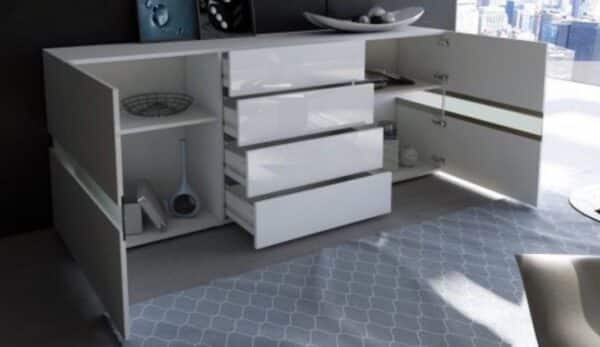 Buffet led blanc 2 porte 4 tiroir - Image 3