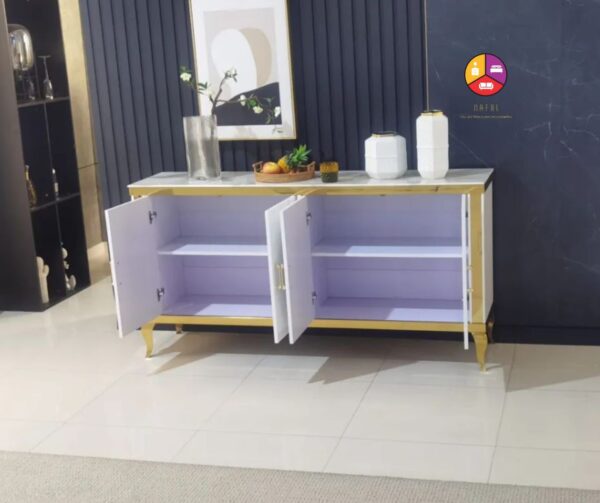 BUFFET BAROQUE DORE MARBRE BEIGE - Image 2