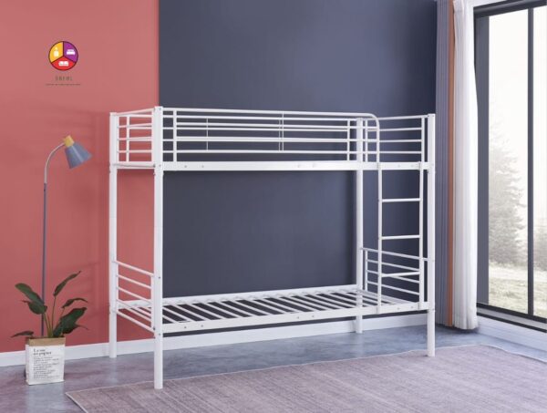 LIT SUPERPOSE SEPARABLE EN METAL LUNA BLANC 1+1