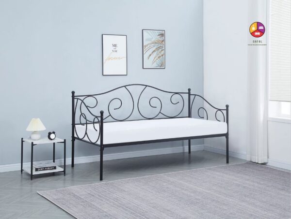 BANQUETTE LIT EN METAL NOIR