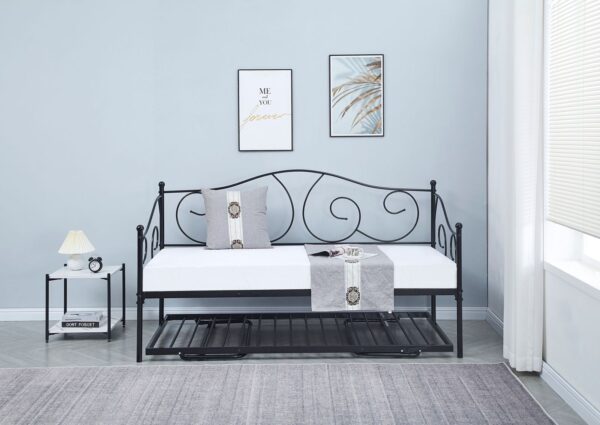 BANQUETTE LIT EN METAL NOIR - Image 2