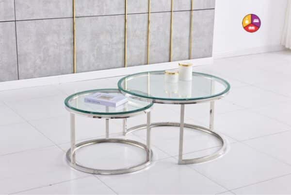 TABLE BASSE GIGOGNE CHROME TRANSPARENT - Image 2