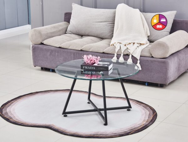 TABLE BASSE HELOISE METAL TRANSPARENT