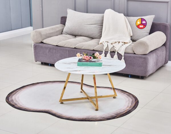 TABLE BASSE HELOISE GOLD MARBRE BLANC