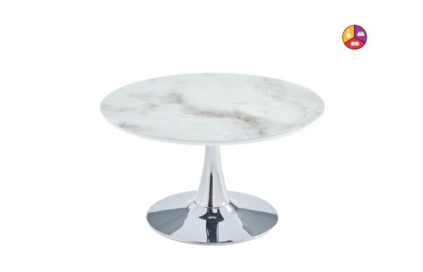 TABLE BASSE ROSA PIED CHROME