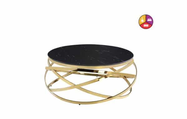 TABLE BASSE EVOL GOLD MARBRE NOIR