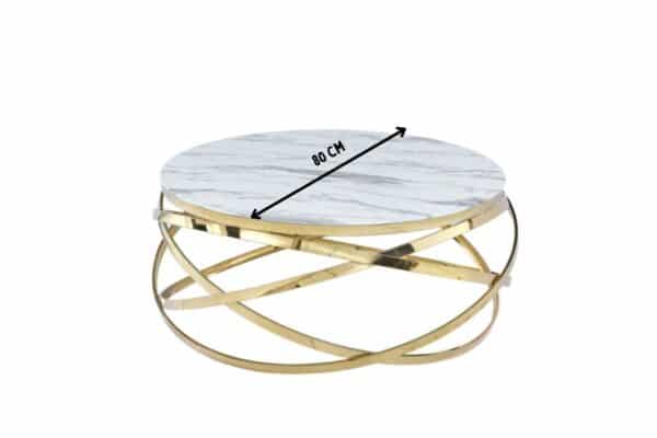 TABLE BASSE EVOL GOLD MARBRE BLANC