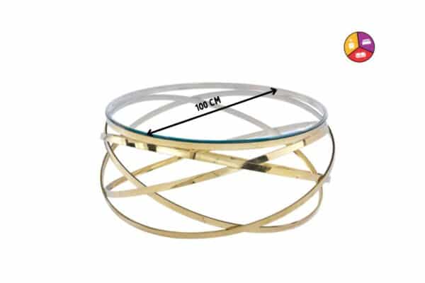 TABLE BASSE EVOL GOLD TRANSPARENT