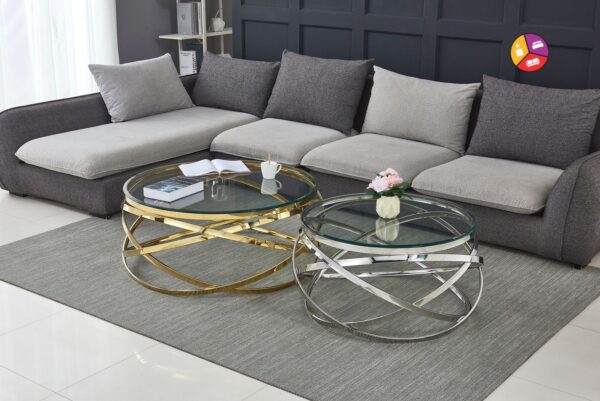 TABLE BASSE EVOL GOLD TRANSPARENT - Image 3