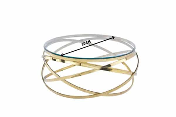 TABLE BASSE EVOL GOLD TRANSPARENT