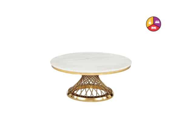 TABLE BASSE DELUXE GOLD MARBRE BLANC - Image 2