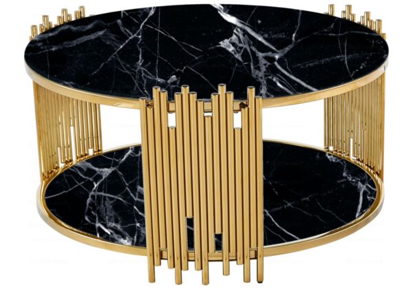 TABLE BASSE STICK GOLD MARBRE NOIR