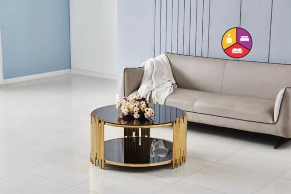 TABLE BASSE STICK GOLD MARBRE NOIR - Image 2