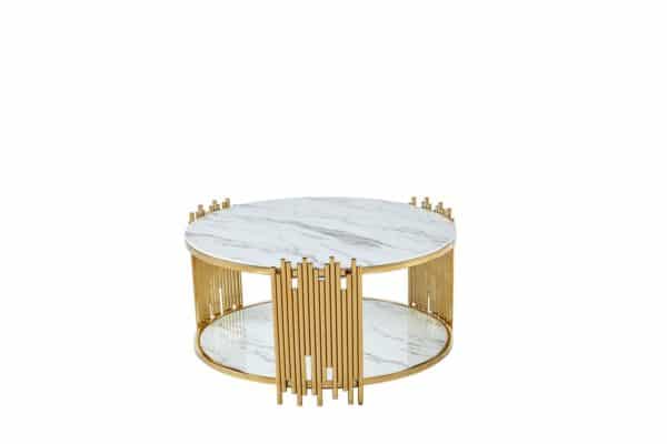 TABLE BASSE STICK GOLD MARBRE BLANC - Image 2