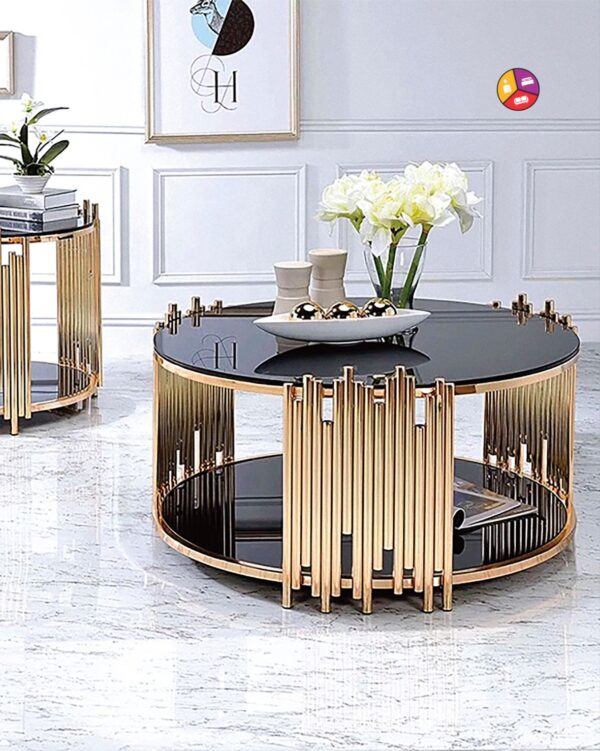 TABLE BASSE STICK GOLD NOIR