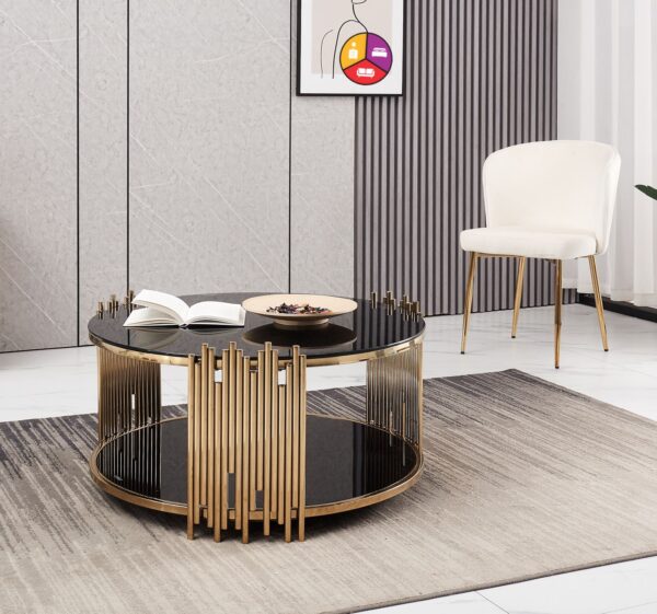 TABLE BASSE STICK GOLD NOIR - Image 2