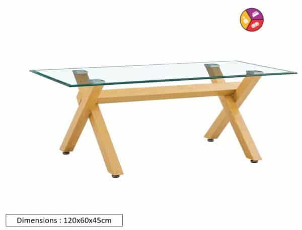 TABLE BASSE IXE BOIS TRANSPARENT