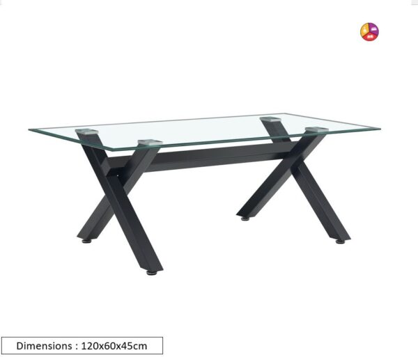 TABLE BASSE IXE METAL TRANSPARENT