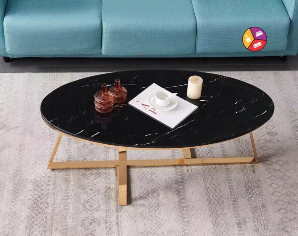 TABLE BASSE GAMMA GOLD PIERRE MARBRE NOIR