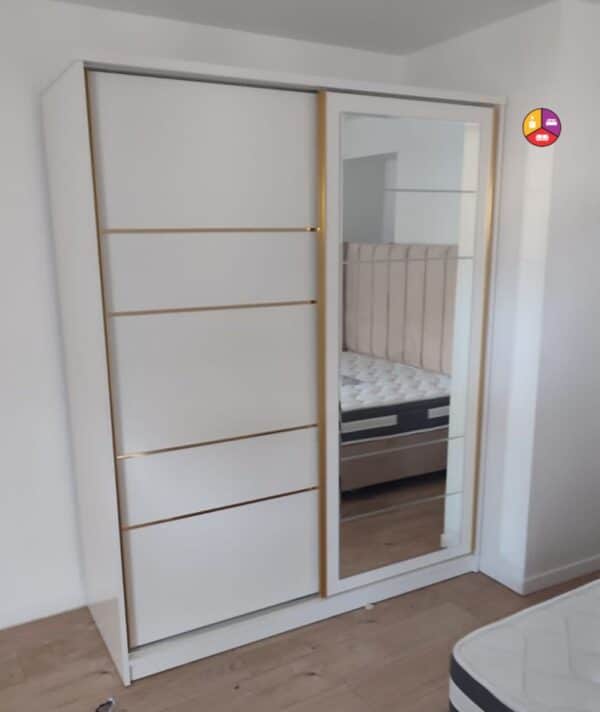 Armoire a portes coulissantes beige - Image 3