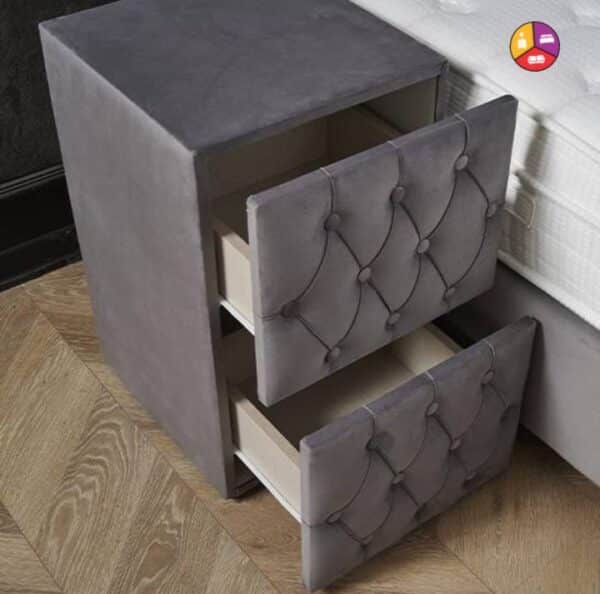 CHEVET VELOURS GRIS - Image 2