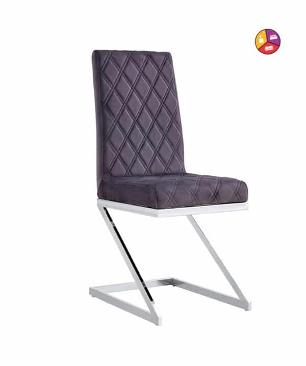 CHAISE COCOMAT MATELASSEE VELOURS ANTHRACITE