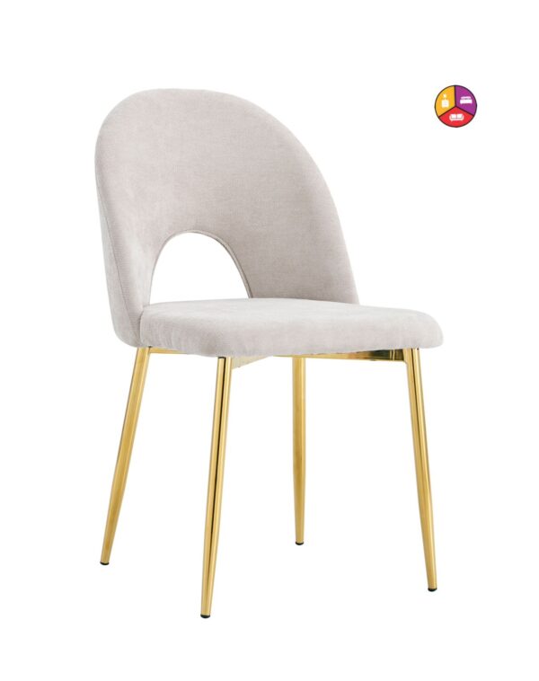CHAISE TEDDY CHENILLE MOKA PIED GOLD