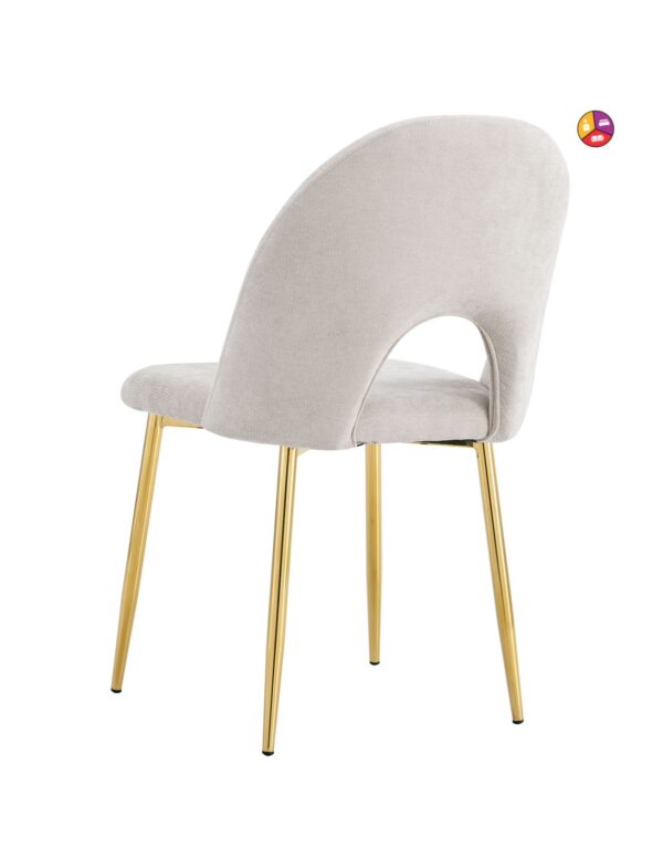 CHAISE TEDDY CHENILLE MOKA PIED GOLD - Image 2
