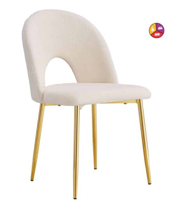 CHAISE TEDDY BEIGE PIED GOLD