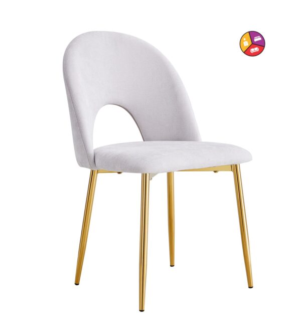 CHAISE TEDDY CHENILLE LIGHT GREY PIED GOLD