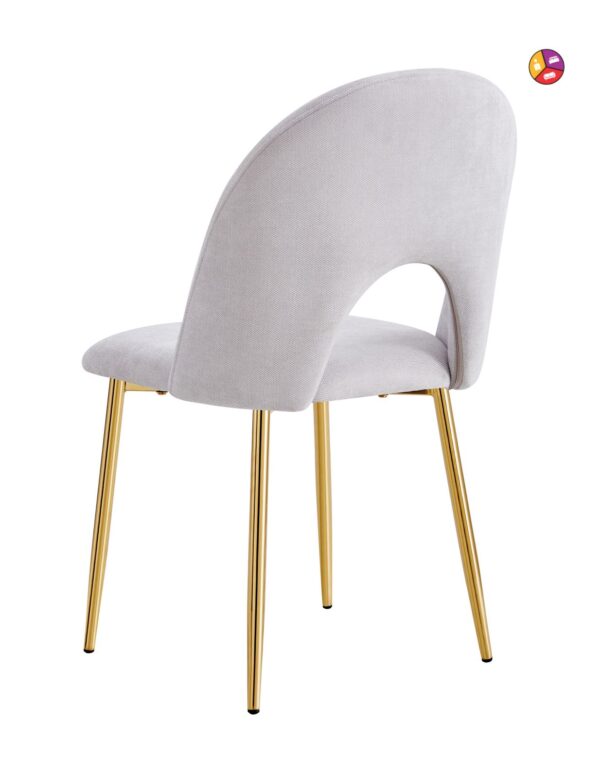 CHAISE TEDDY CHENILLE LIGHT GREY PIED GOLD - Image 2