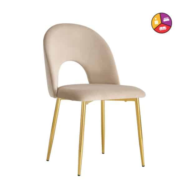 CHAISE TEDDY TAUPE PIED GOLD