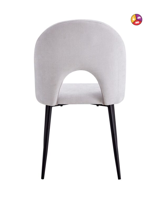 CHAISE TEDDY CHENILLE LIGHT GREY PIED METAL NOIR - Image 2