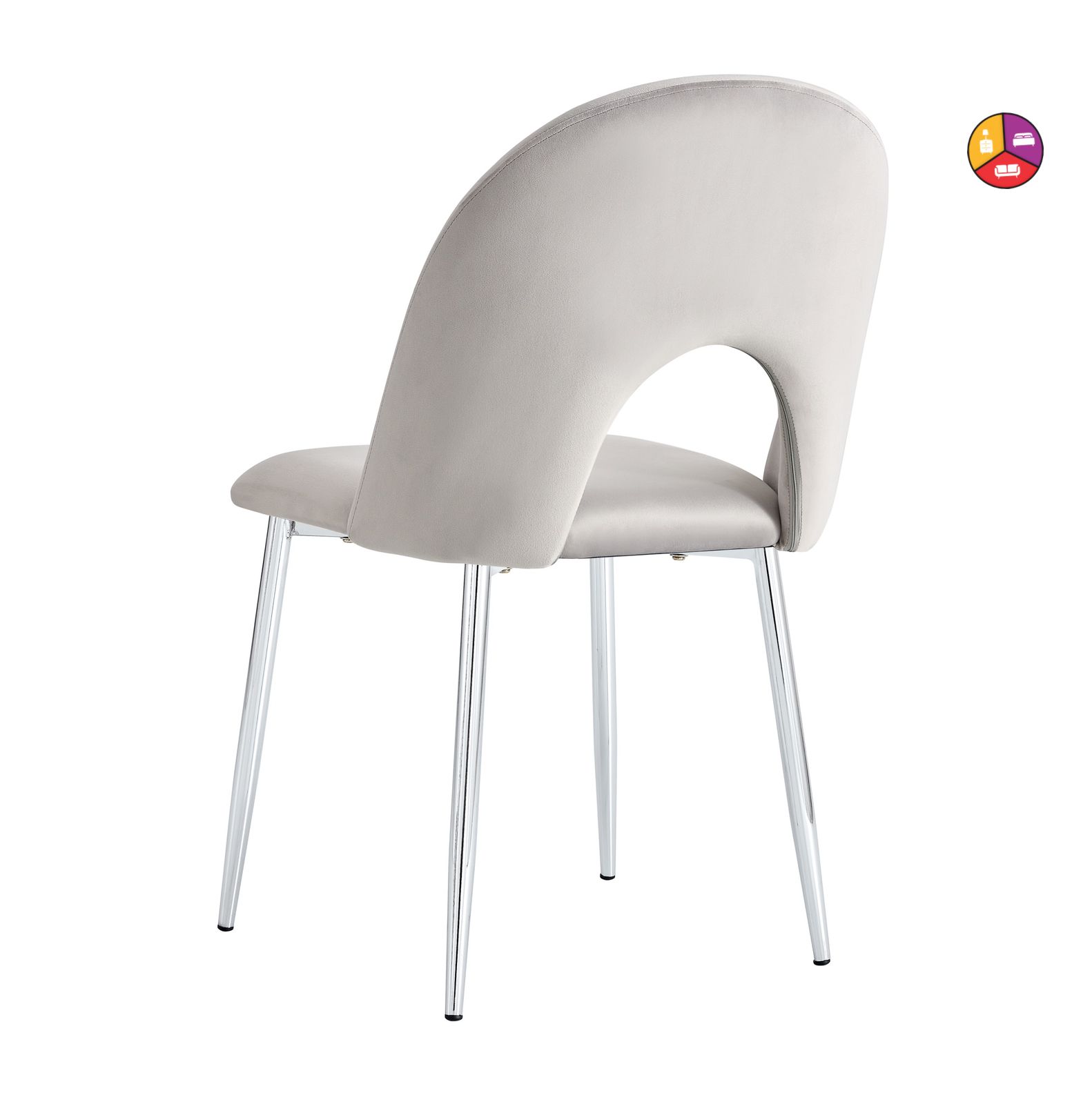 CHAISE TEDDY GRIS PIED CHROME - Image 2