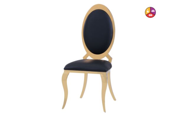 CHAISE ANGEL GOLD SIMILICUIR NOIR