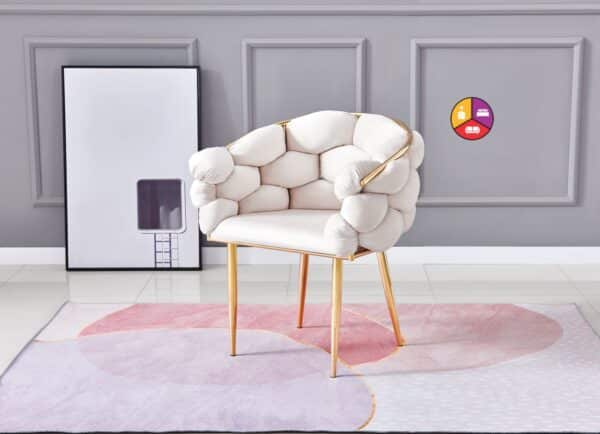 CHAISE BALLON GOLD VELOURS BEIGE