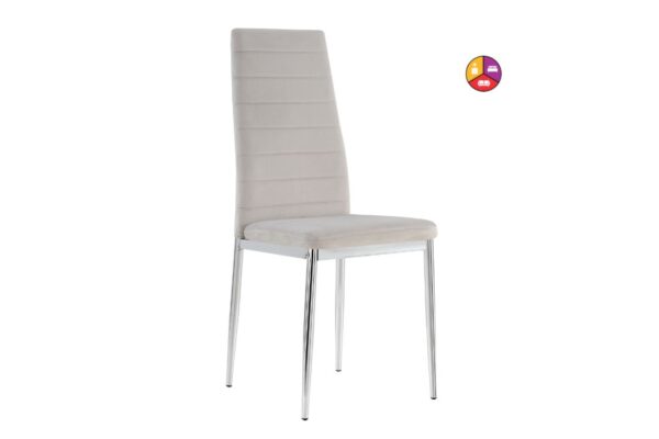 CHAISE TOLIA CHROME VELOURS MOKA