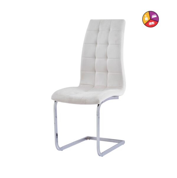 CHAISE BELLA EN VELOURS BEIGE - Image 2