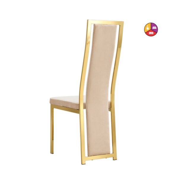 CHAISE DANA GOLD VELOURS BEIGE - Image 2