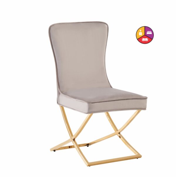 CHAISE GABRIELLE GOLD VELOURS TAUPE