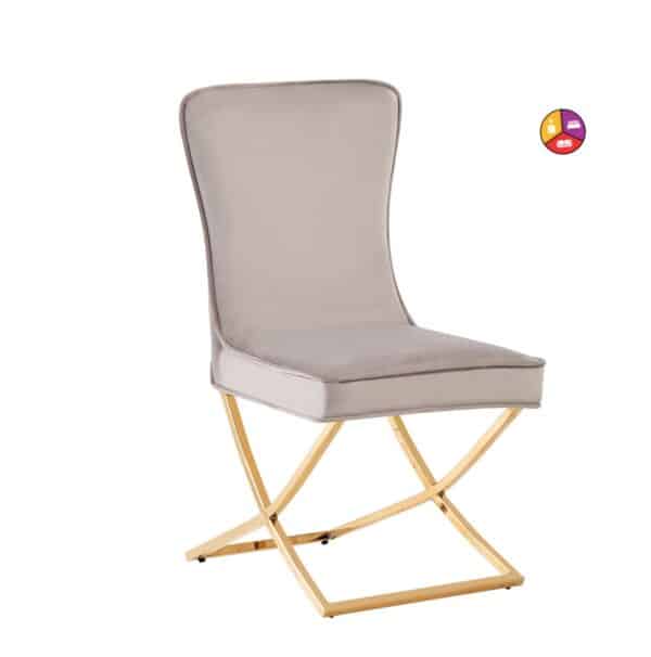 CHAISE GABRIELLE GOLD VELOURS  BEIGE