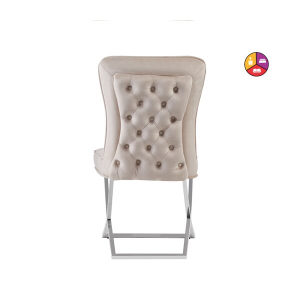 CHAISE GABRIELLE CHROME VELOURS  BEIGE - Image 2